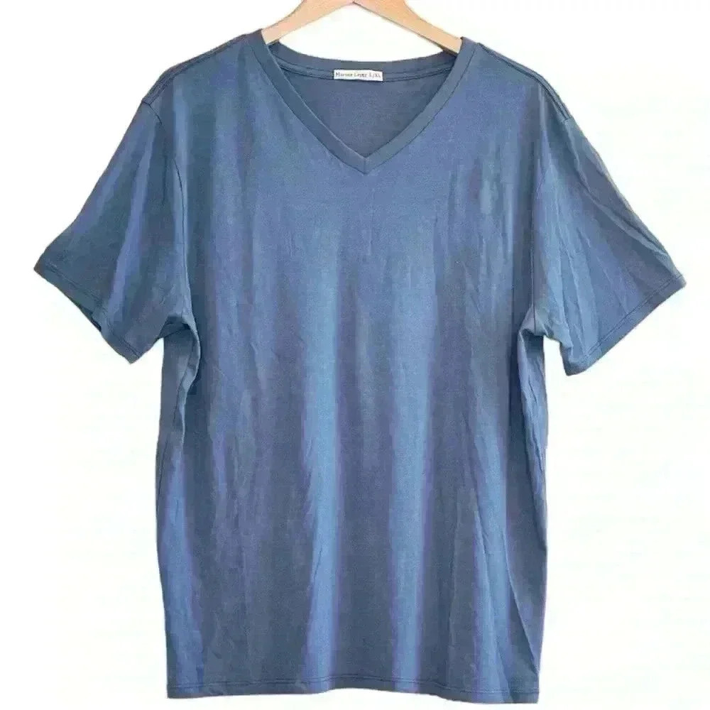 Marine Layer, Blue, V Neck, TShirt, Large, XL